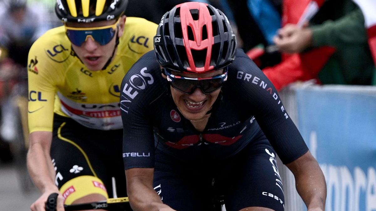 Richard Carapaz and Tadej Pogacar at Tour de France